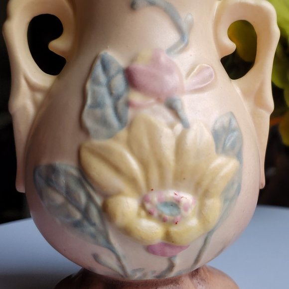 RARE Vintage USA/Hull Art Hull Art Swan Wing Handled Magnolia Vase - Picture 1 of 5